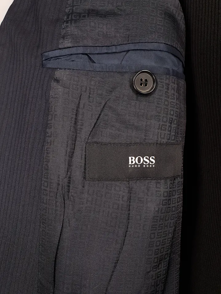 Blazer Hugo Boss Azul Negro Rayas – Tessitura Biella – 100% Lana Virgen – Talla XL 9