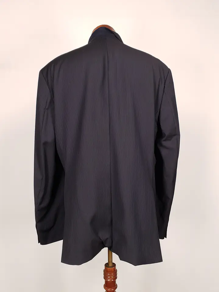 Blazer Hugo Boss Azul Negro Rayas – Tessitura Biella – 100% Lana Virgen – Talla XL 12