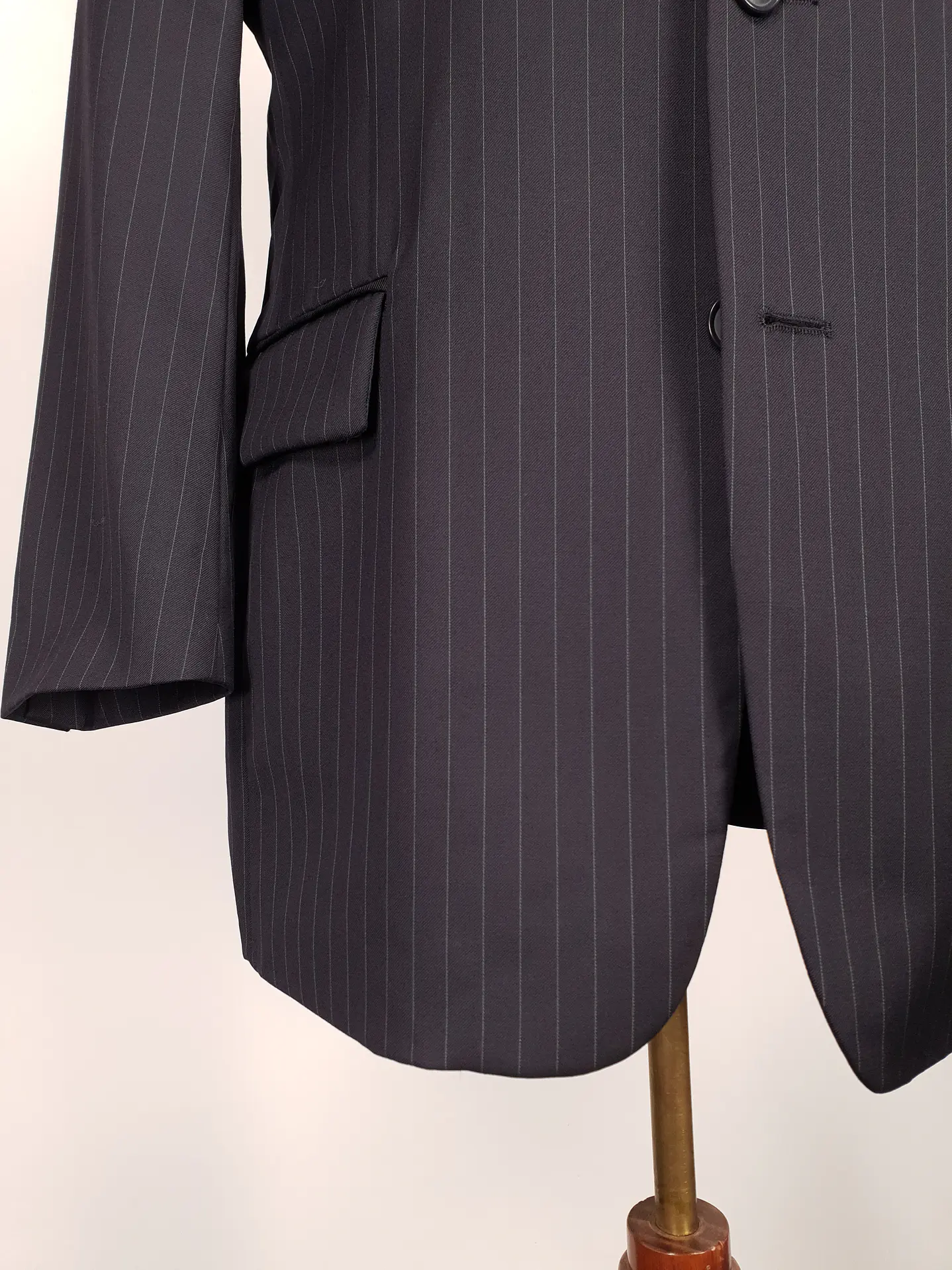 Blazer Roy Robson Azul Rayas Italiano 100% Lana Virgen Talla SM 6