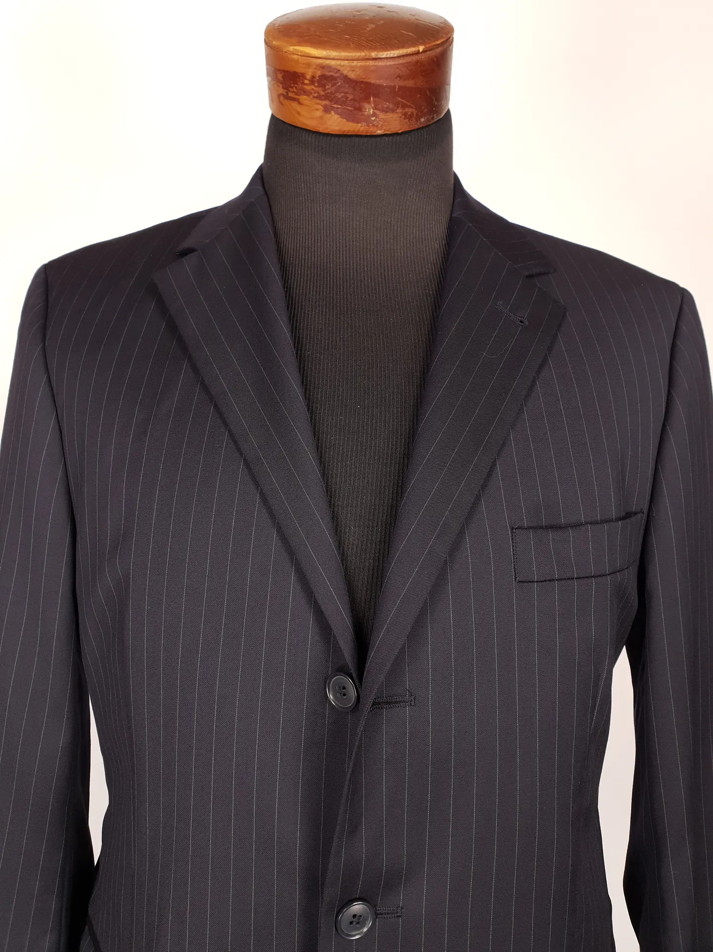 Blazer Roy Robson Azul Rayas Italiano 100% Lana Virgen Talla SM 3