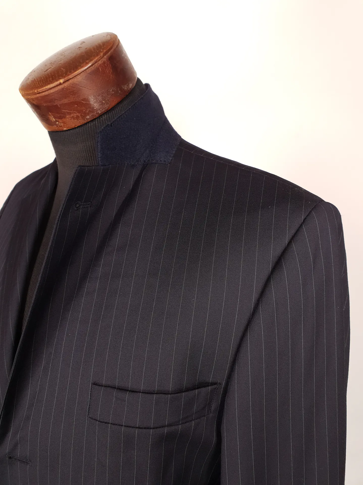 Blazer Roy Robson Azul Rayas Italiano 100% Lana Virgen Talla SM 4