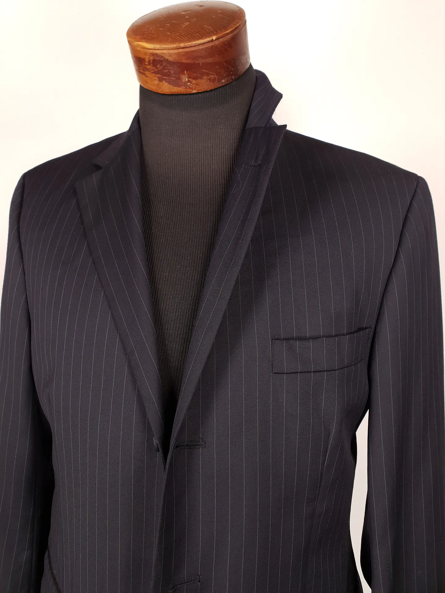 Blazer Roy Robson Azul Rayas Italiano 100% Lana Virgen Talla SM 2