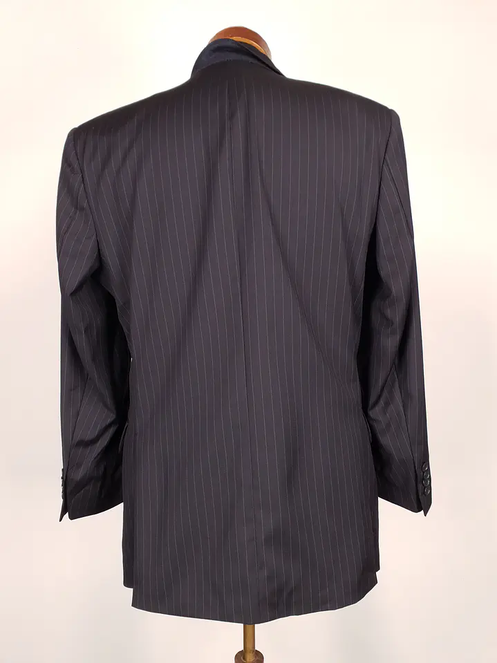 Blazer Roy Robson Azul Rayas Italiano 100% Lana Virgen Talla SM 13