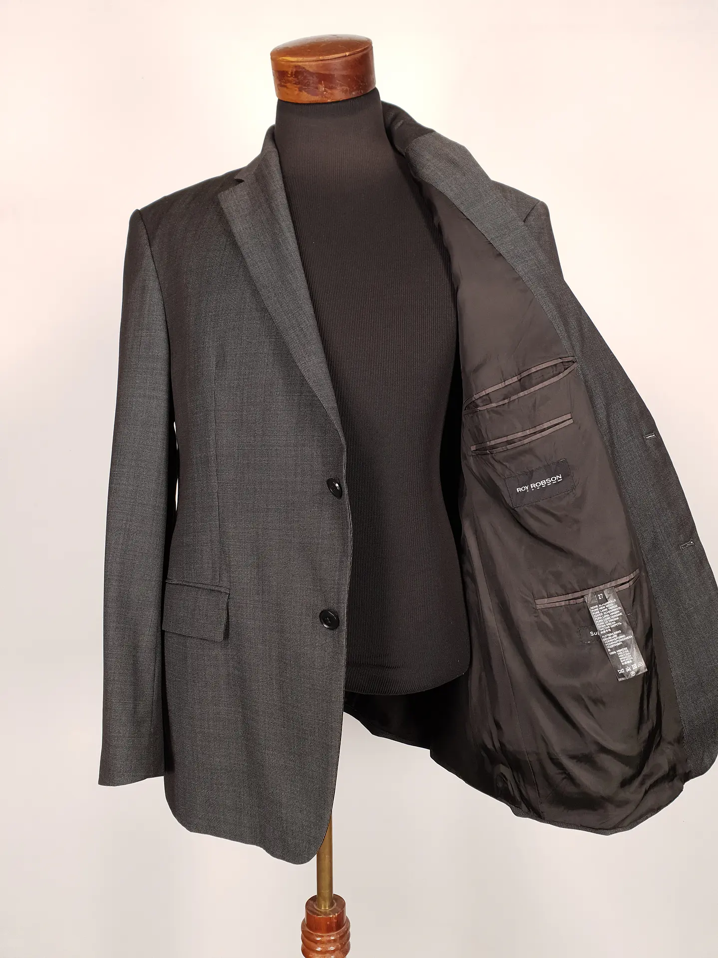 Blazer Roy Robson Plomo 100% Lana Virgen Super 100 Talla L 8