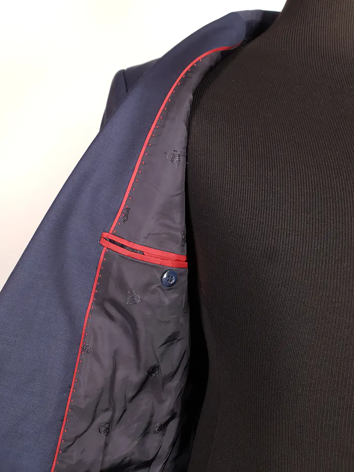 Blazer Roy Robson Azul Lanificio F.lli Cerruti 100% Lana Virgen Talla S 11