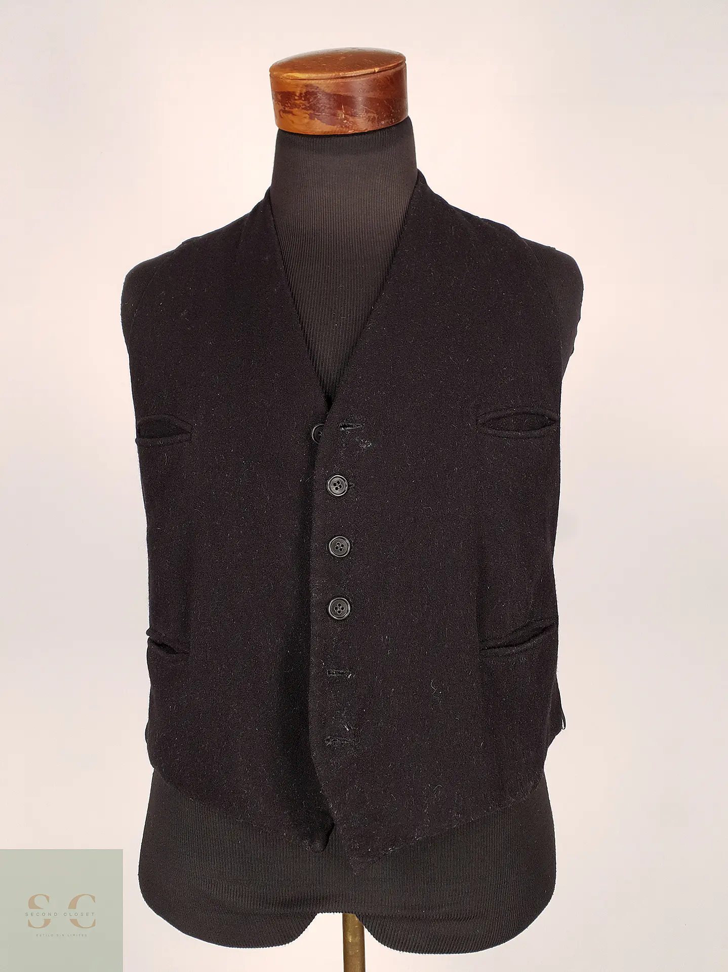 Chaleco - Gilet Negro Lana Talla S 1