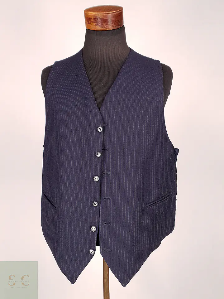 Chaleco - Gilet Azul Rayas Lana Talla XL 1