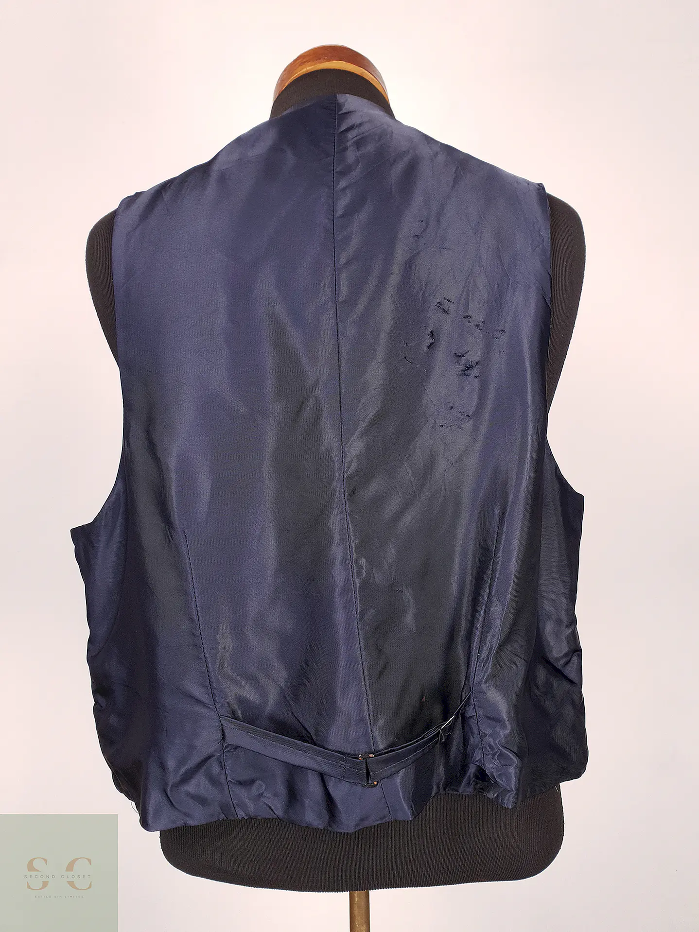 Chaleco - Gilet Azul Rayas Lana Talla XL 2