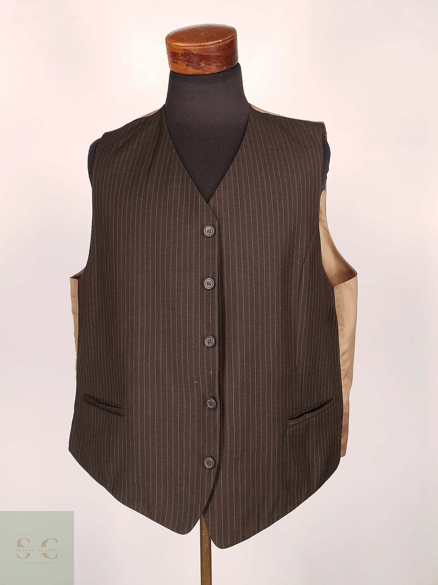 Chaleco - Gilet Canda Café Poliéster Viscosa Talla XXL 1