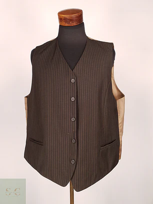 Chaleco - Gilet Canda Café Poliéster Viscosa Talla XXL