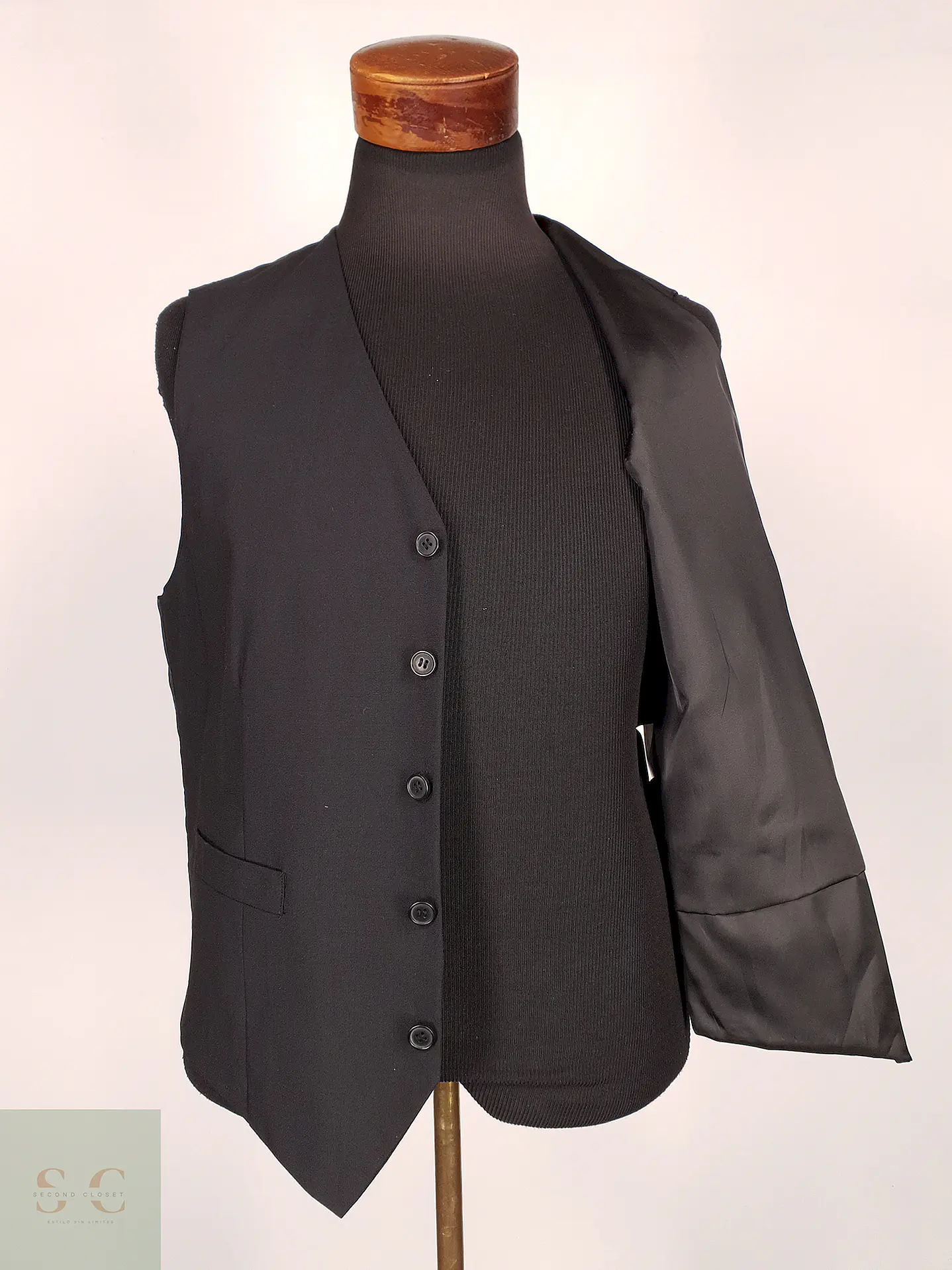 Chaleco - Gilet A W Dunmore Negro Mezcla Lana Talla M 3