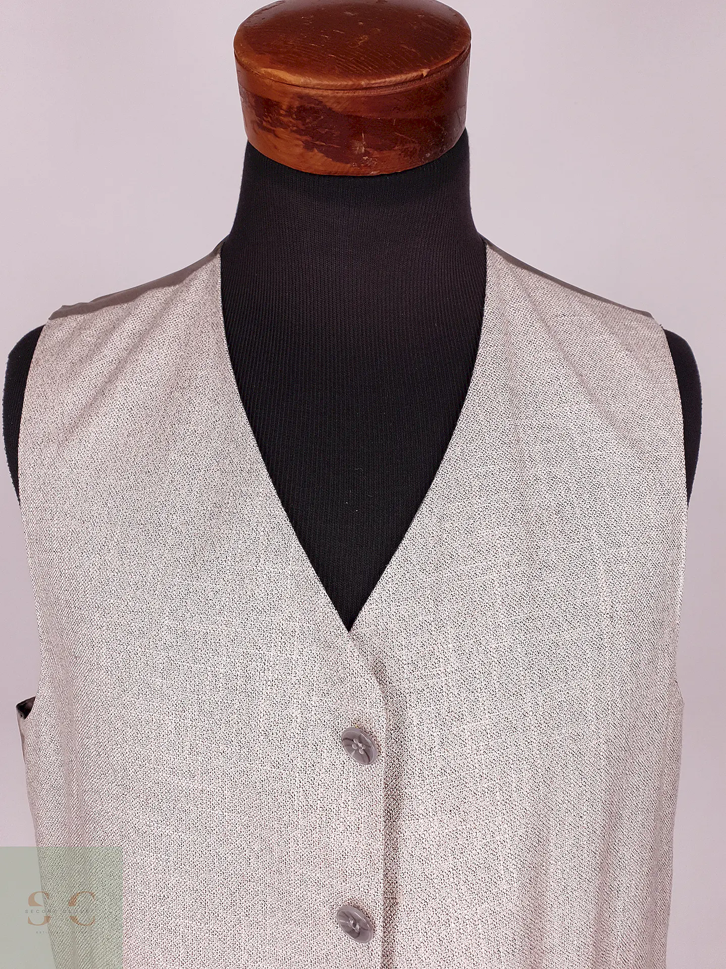 Chaleco - Gilet Viscosa Poliéster Lino Gris Talla ML 2
