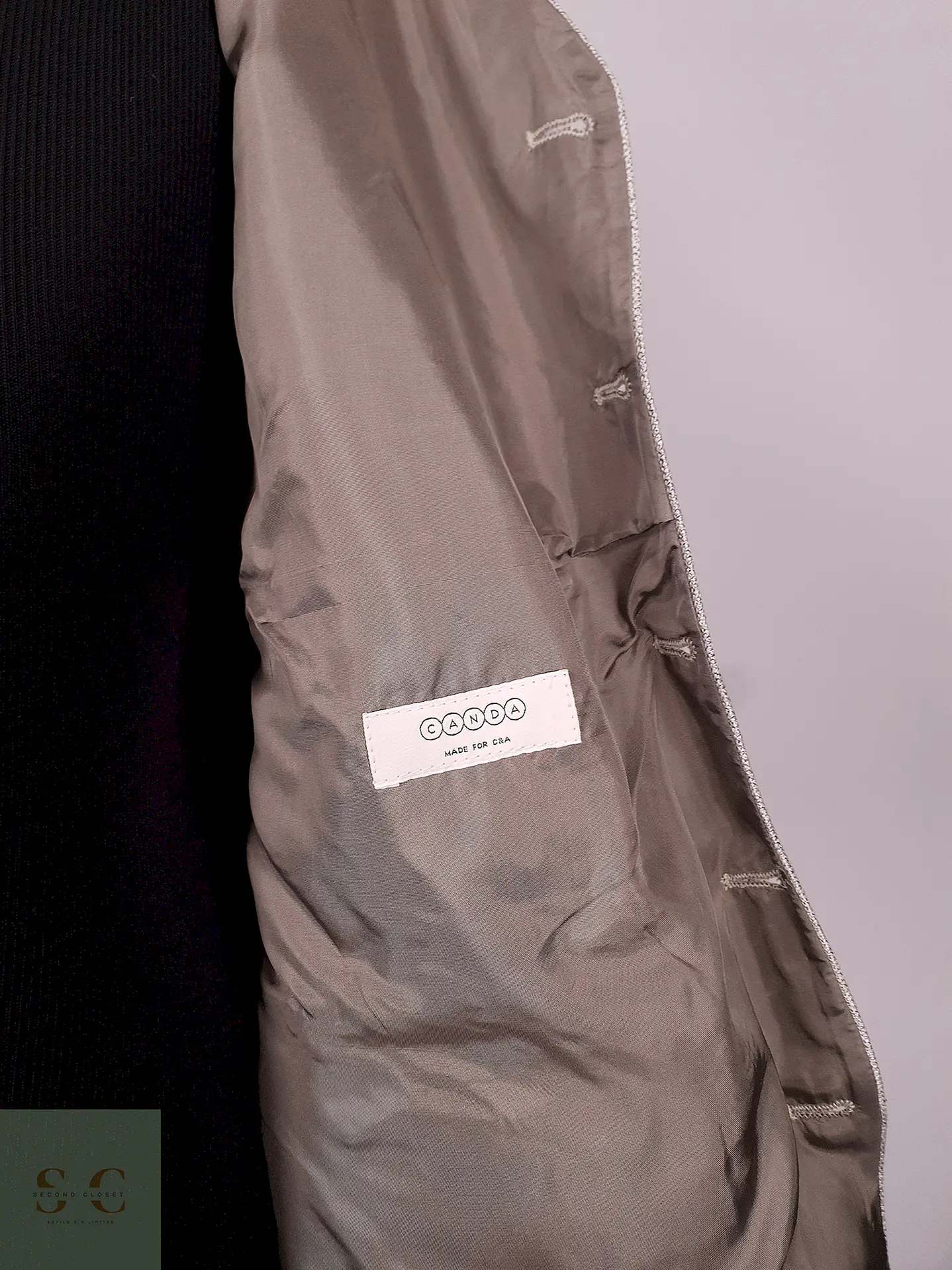 Chaleco - Gilet Viscosa Poliéster Lino Gris Talla ML 3