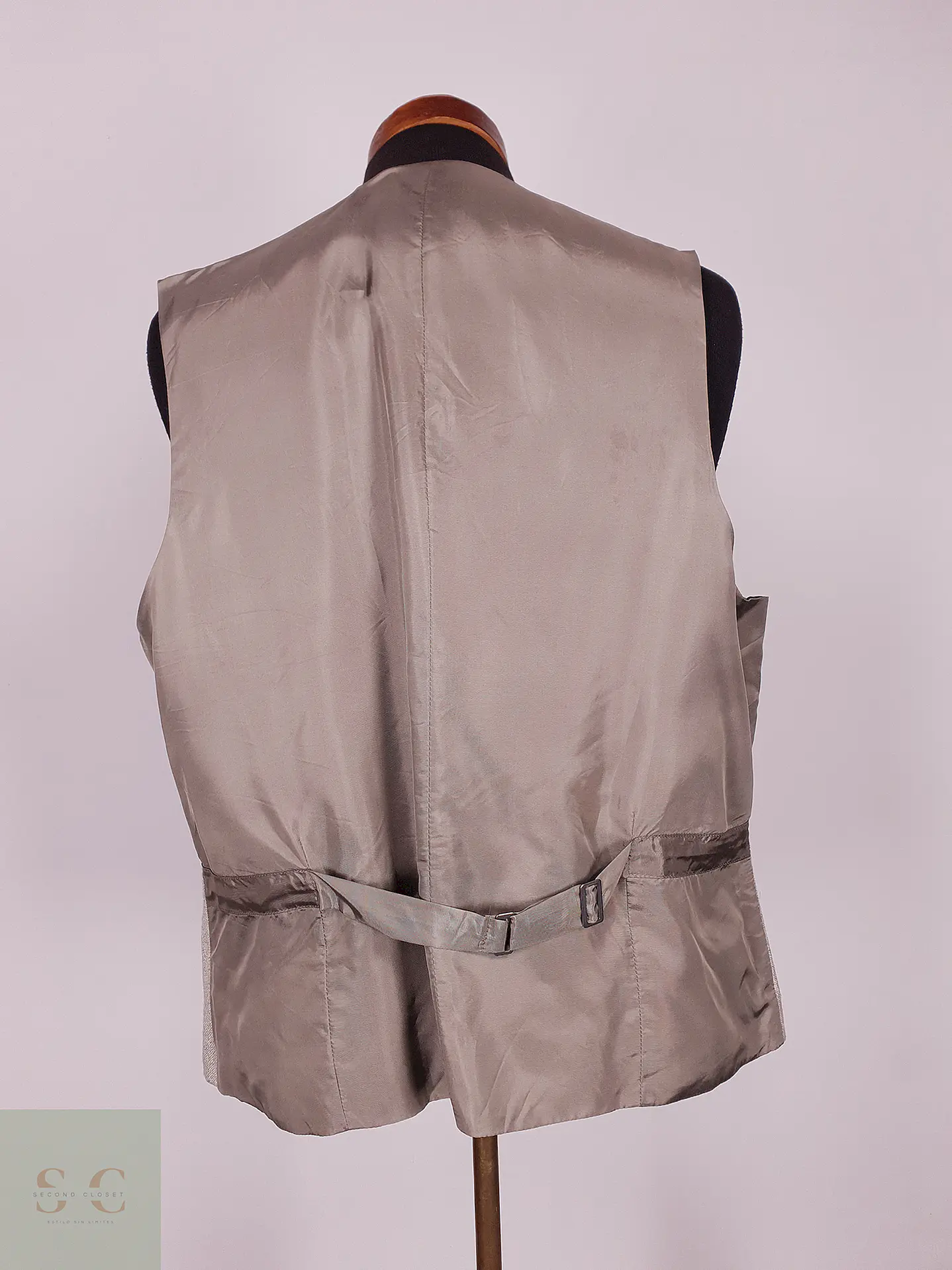 Chaleco - Gilet Viscosa Poliéster Lino Gris Talla ML 6