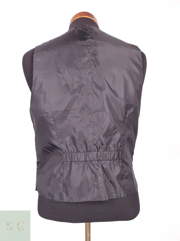 Chaleco - Gilet C&A Negro Rayas Plomo Reversible Talla S 3