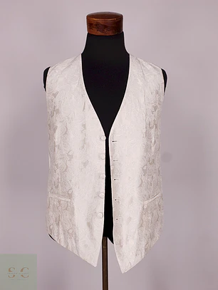 Chaleco - Gilet Wilvorst Blanco Hueso Botones Forrados Talla SM