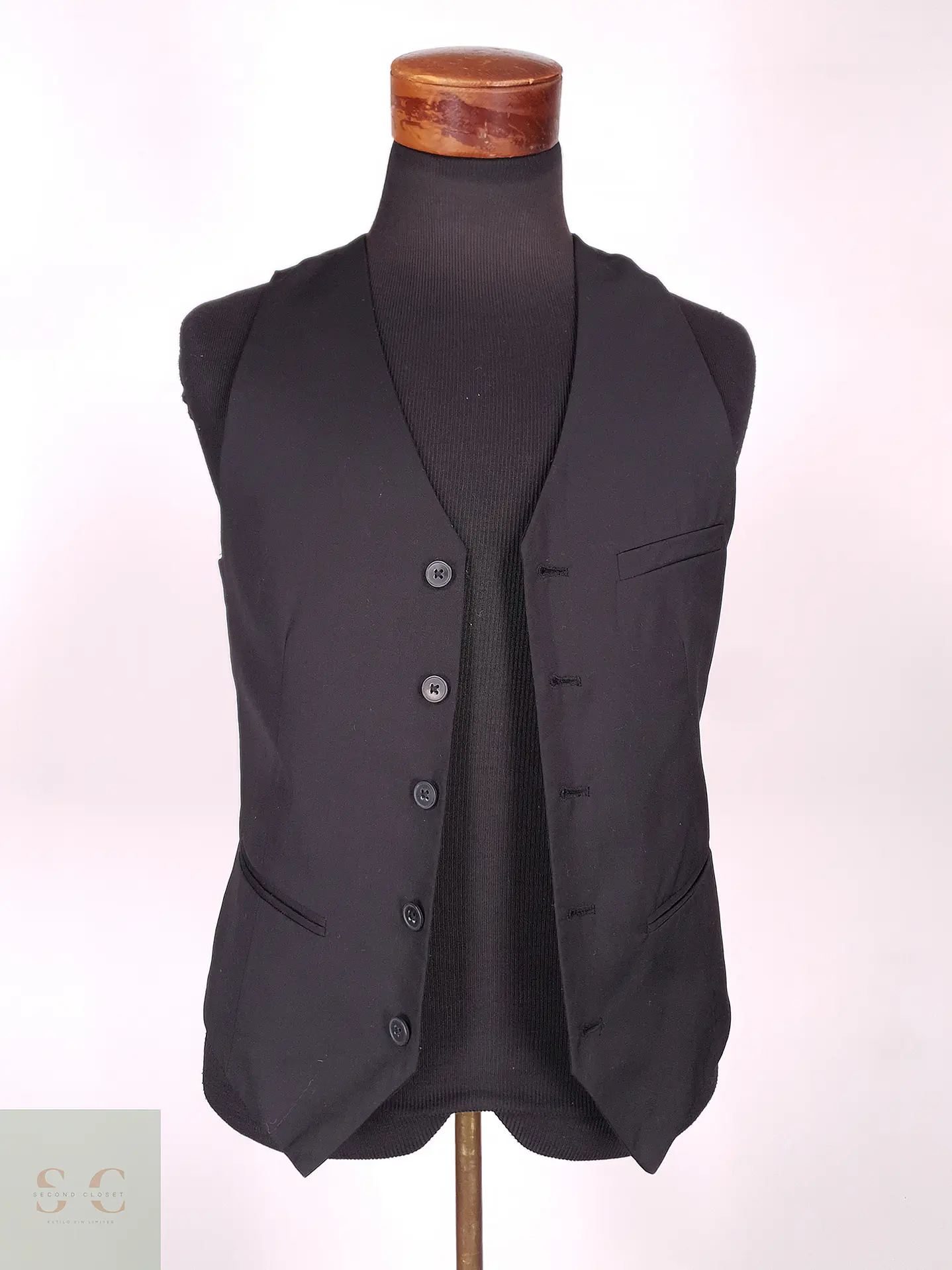Chaleco - Gilet H&M Negro Mezcla Lana Talla XS 1