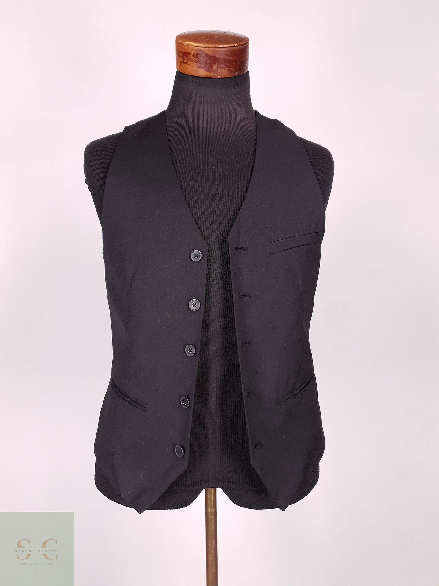Chaleco - Gilet H&M Negro Mezcla Lana Talla XS 4
