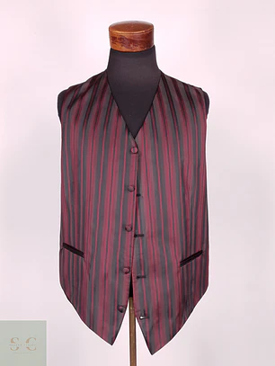 Chaleco - Gilet Wilvorst Burdeos Rayas Negras Poliéster Talla ML