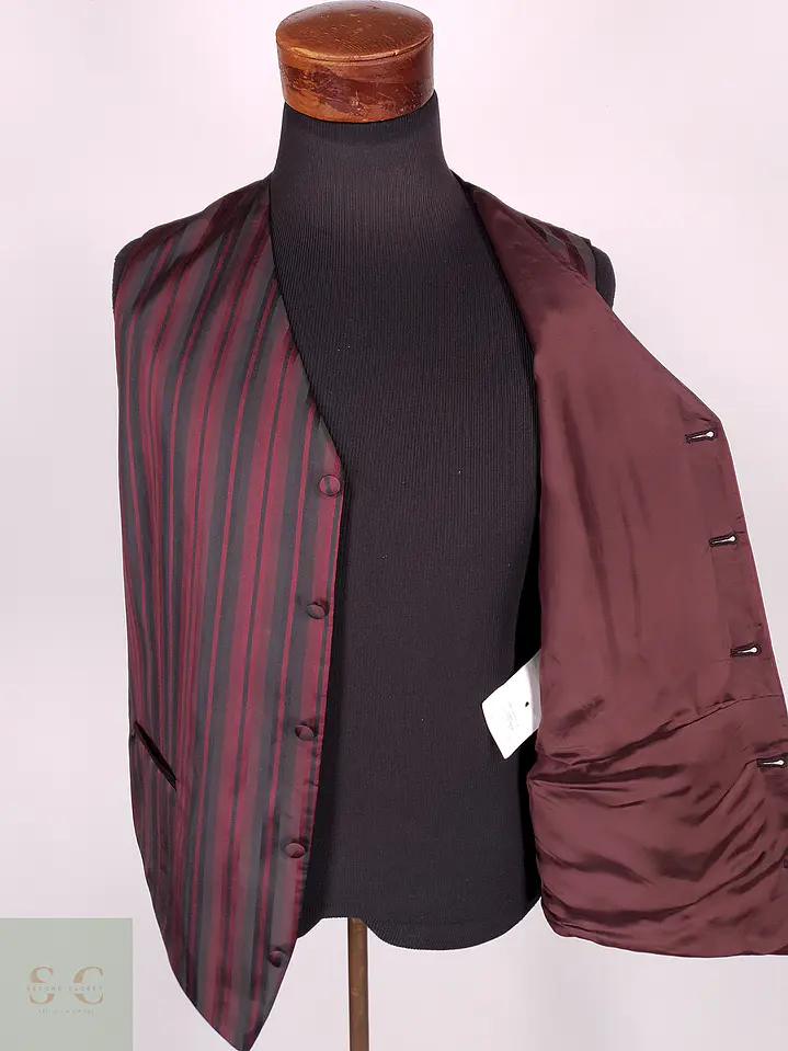 Chaleco - Gilet Wilvorst Burdeos Rayas Negras Poliéster Talla ML 3