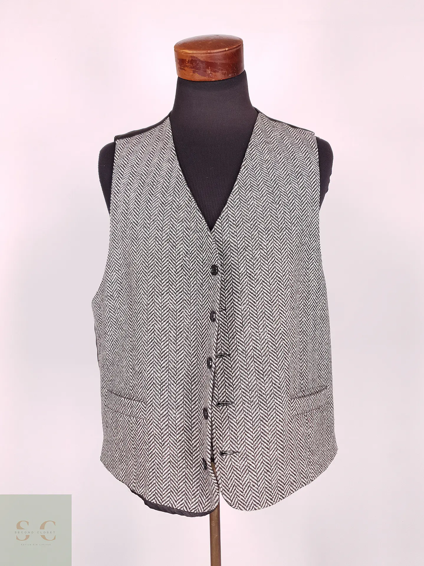 Chaleco - Gilet Mans Gris Espiga Lana Virgen Talla LXL 1