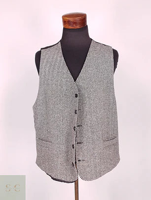 Chaleco - Gilet Mans Gris Espiga Lana Virgen Talla LXL