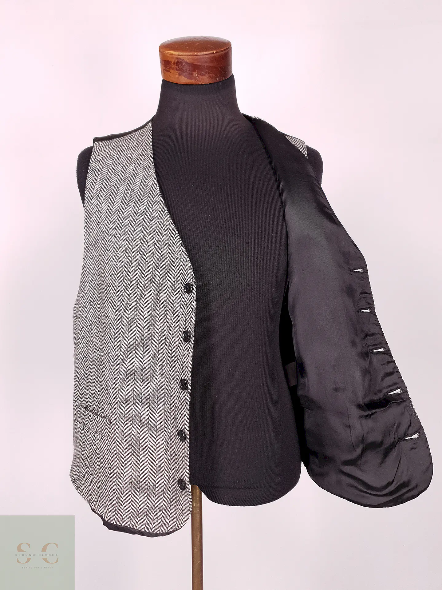 Chaleco - Gilet Mans Gris Espiga Lana Virgen Talla LXL 4