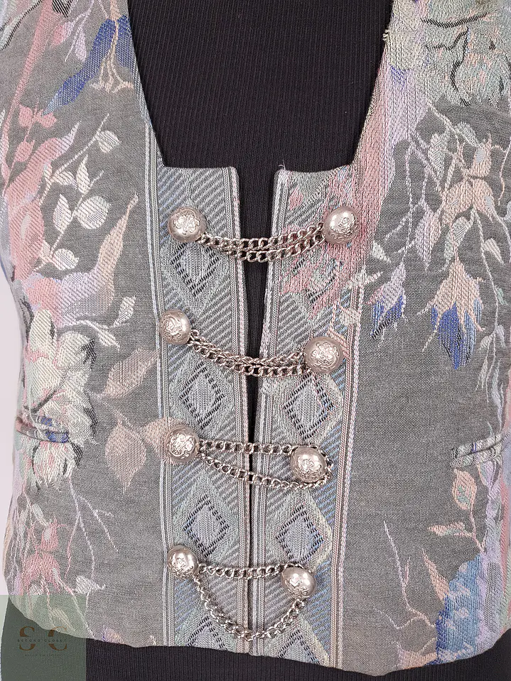 Chaleco - Gilet Algodón Viscosa Diseño Flores Talla S MUJER 2
