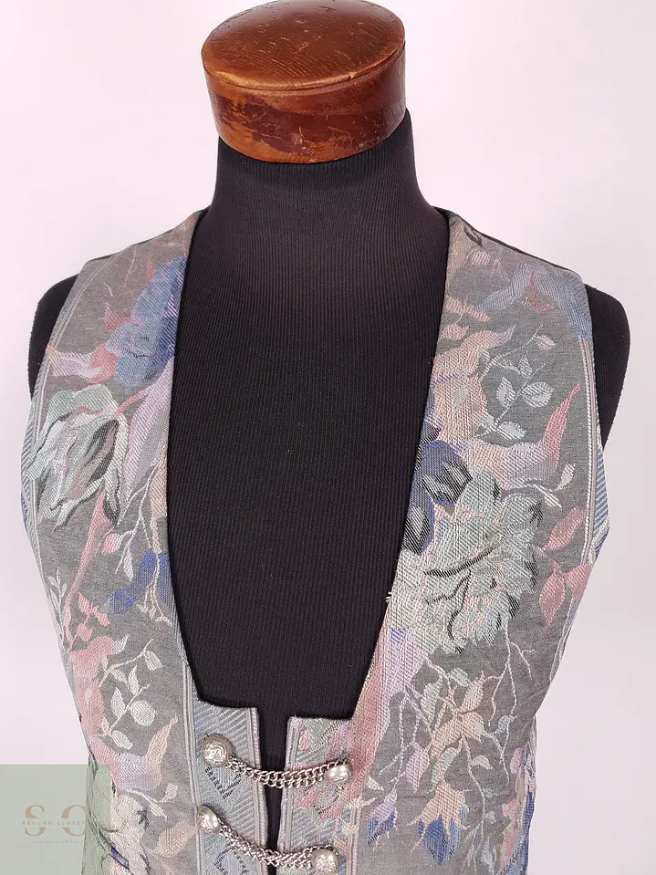 Chaleco - Gilet Algodón Viscosa Diseño Flores Talla S MUJER 3