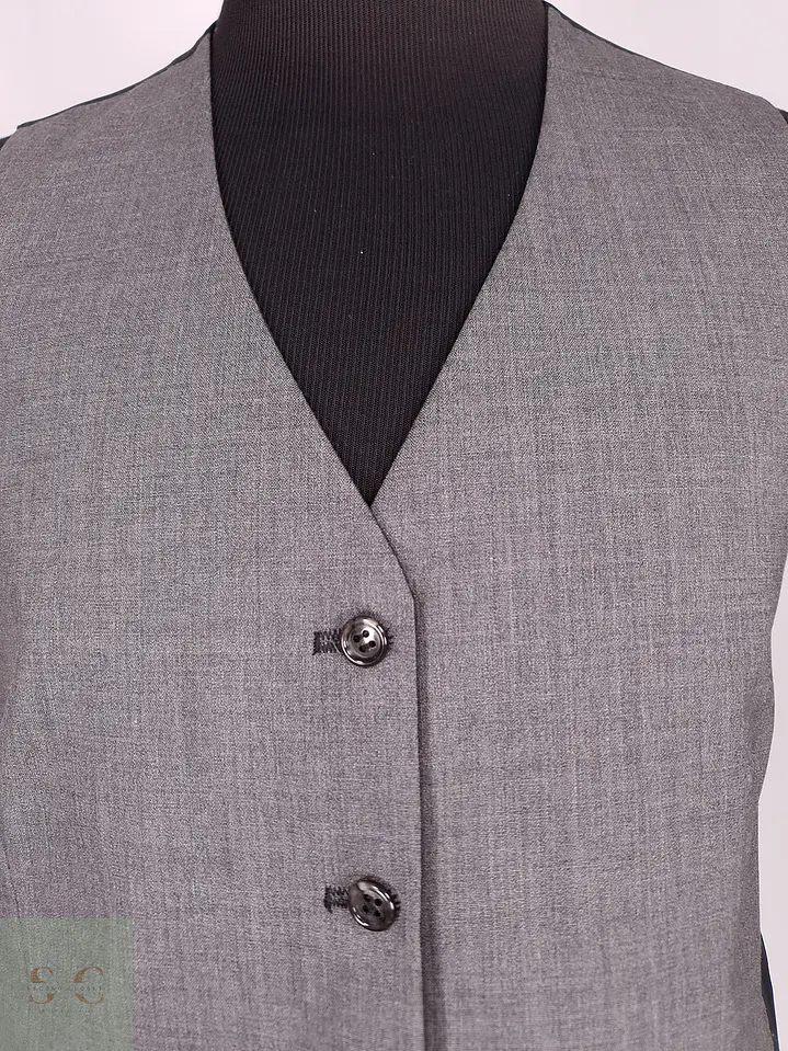 Chaleco - Gilet Plomo Gris Reversible Mezcla Lana Virgen Talla M 2