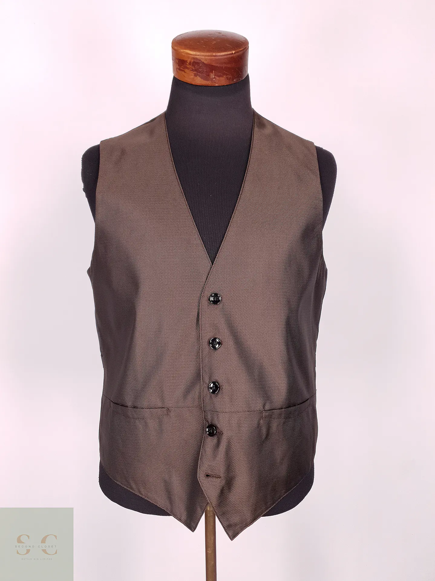 Chaleco - Gilet Class Café Poliéster Viscosa Talla S 1