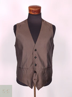 Chaleco - Gilet Class Café Poliéster Viscosa Talla S