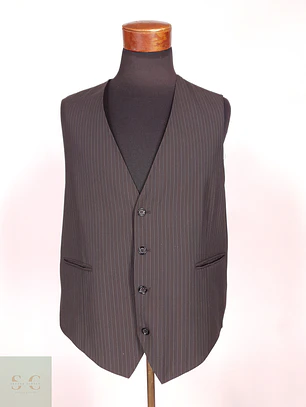 Chaleco - Gilet Canda Café Rayas Poliéster Viscosa Talla XXL