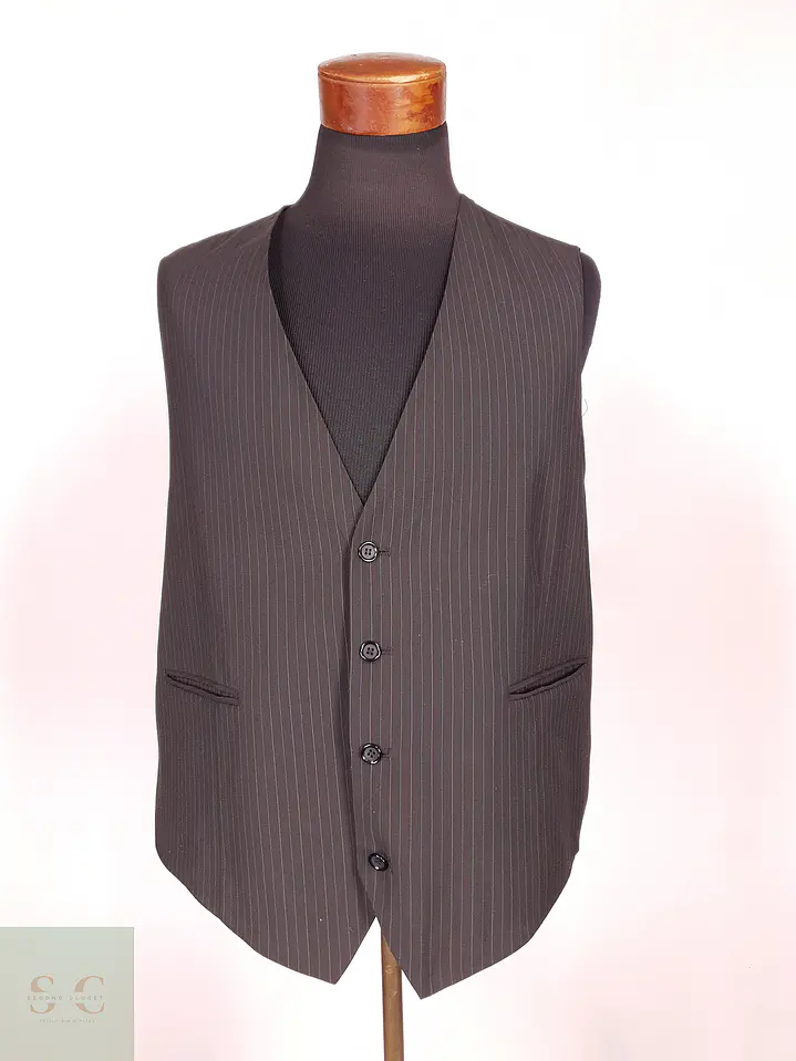 Chaleco - Gilet Canda Café Rayas Poliéster Viscosa Talla XXL 1