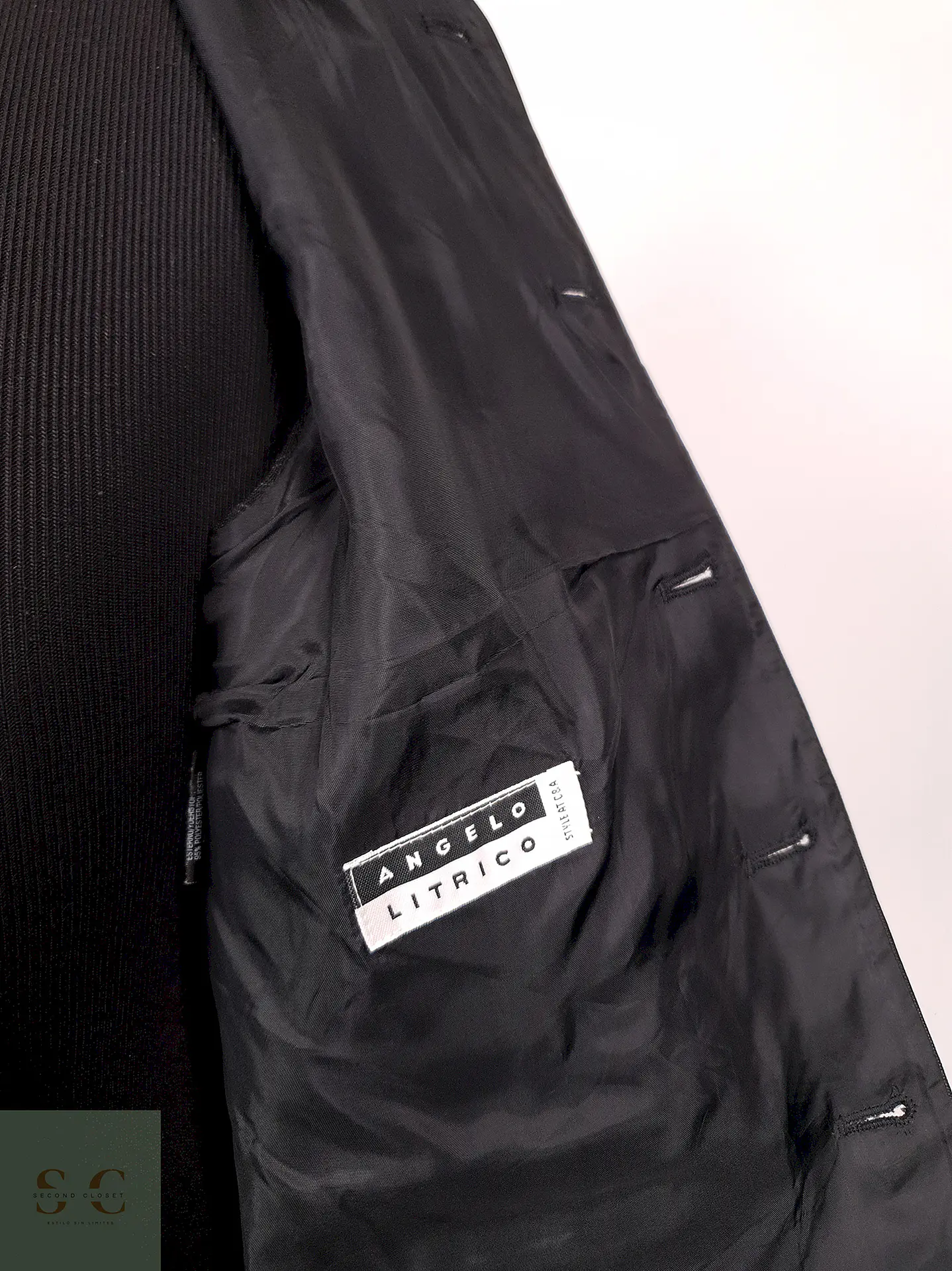Chaleco - Gilet Angelo Litrico Negro Rayas Poliéster Viscosa Talla S 3