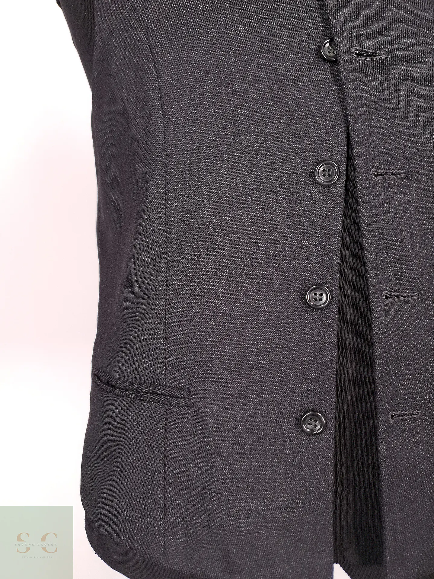 Chaleco - Gilet Plomo Mezcla Lana Talla S 3