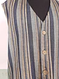 Chaleco - Gilet Rayas Azules y Café Algodón Lino Talla XXL - Miniatura 2