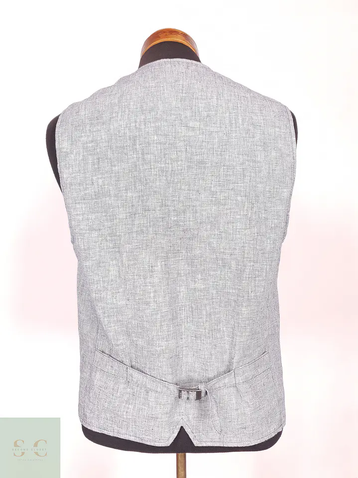 Chaleco - Gilet Calamar Celeste Lino Algodón Talla SM 3
