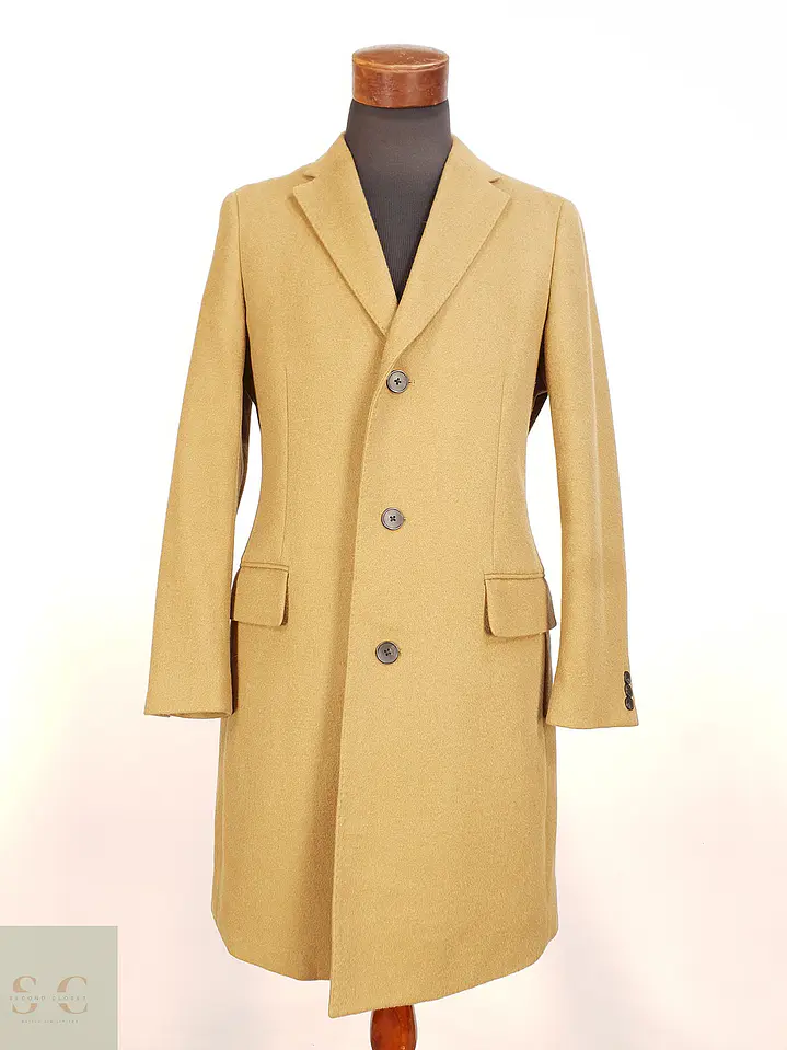Abrigo Largo Japonés Camel Uniqlo Lana y Cashmere Talla SM 1