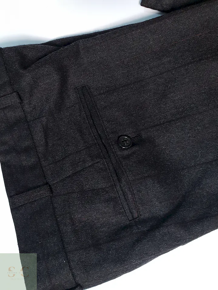 Pantalón Vintage Plomo Rayas Lana Talla XL 48 4