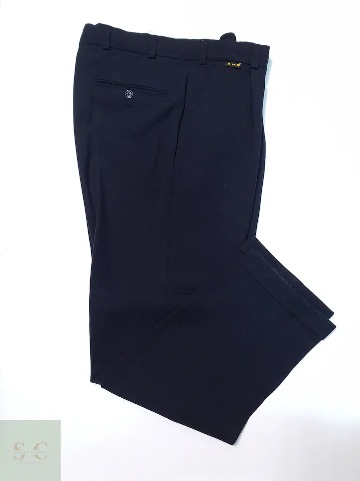 Pantalón Tecomi Strech Lana Virgen Azul Talla L 44 1