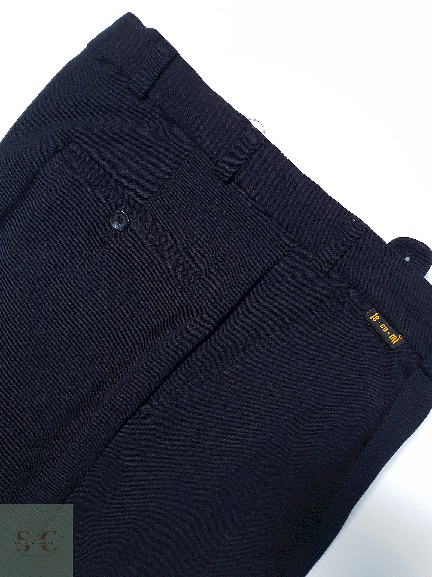Pantalón Tecomi Strech Lana Virgen Azul Talla L 44 3