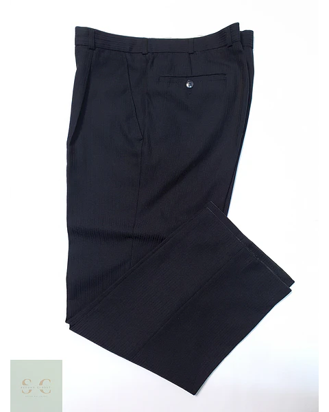 Pantalón Vintage Azul Negro Lana Virgen Talla L 46