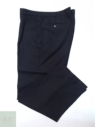 Pantalón Vintage Azul Negro Lana Virgen Talla XL 46
