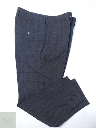 Pantalón Zara Plomo Cuadros Talla XL 46