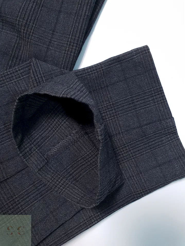 Pantalón Zara Plomo Cuadros Talla XL 46 2