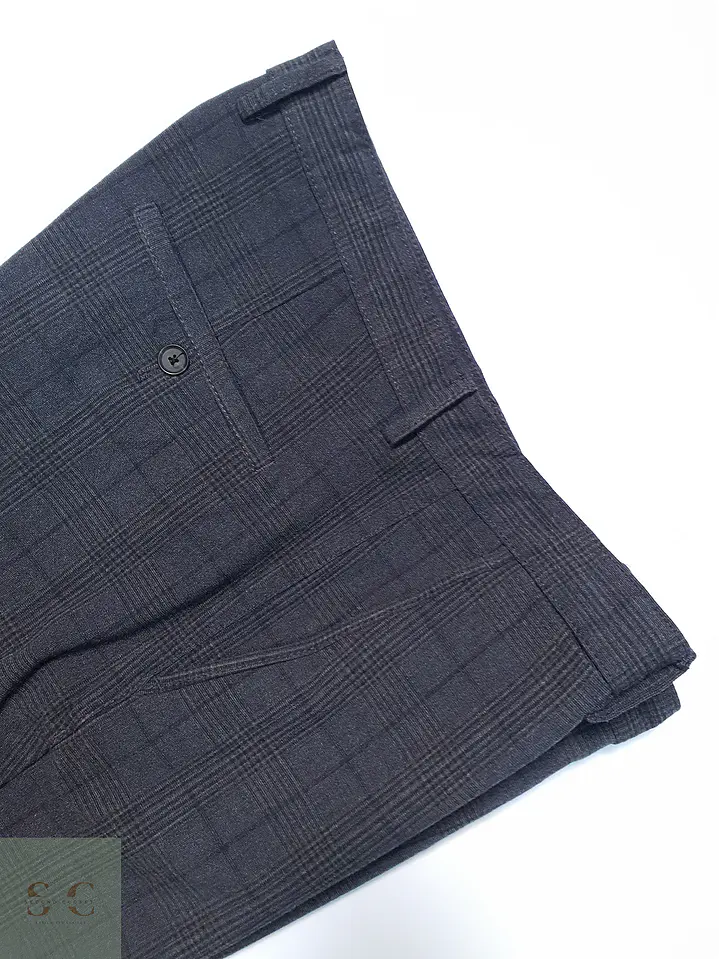 Pantalón Zara Plomo Cuadros Talla XL 46 3