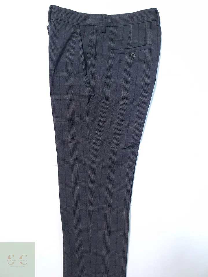 Pantalón Zara Plomo Cuadros Talla XL 46 6