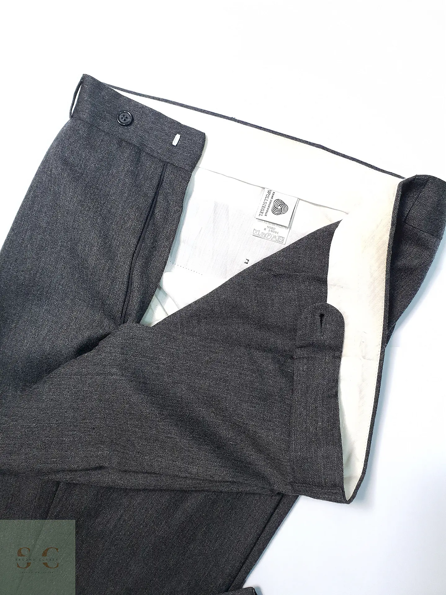 Pantalón Vintage Plomo 100% Lana Virgen Talla XL 48 4