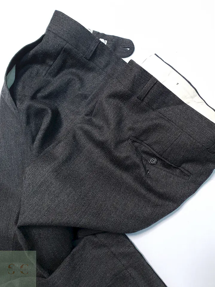 Pantalón Vintage Plomo 100% Lana Virgen Talla XL 48 6